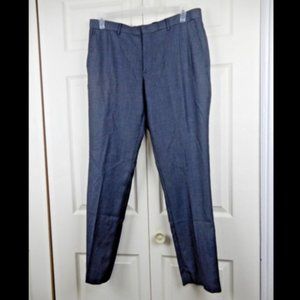 Goodale Gray Striped Flat Front Dress Pants